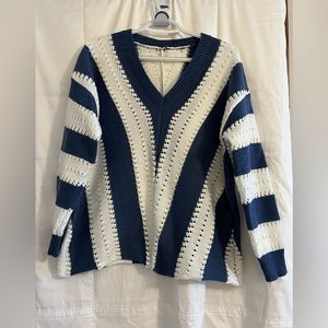 Very soft v-strip sweater.
